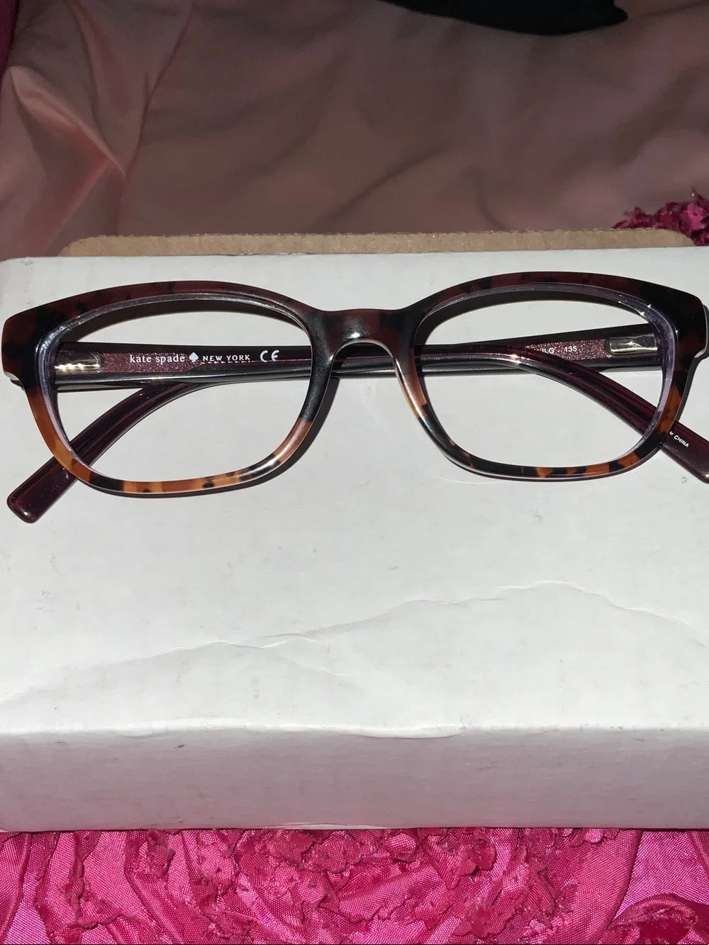 kate spade Tortoise Shell Rectangular Reading Frames - Brown ( FRAMES ONLY)